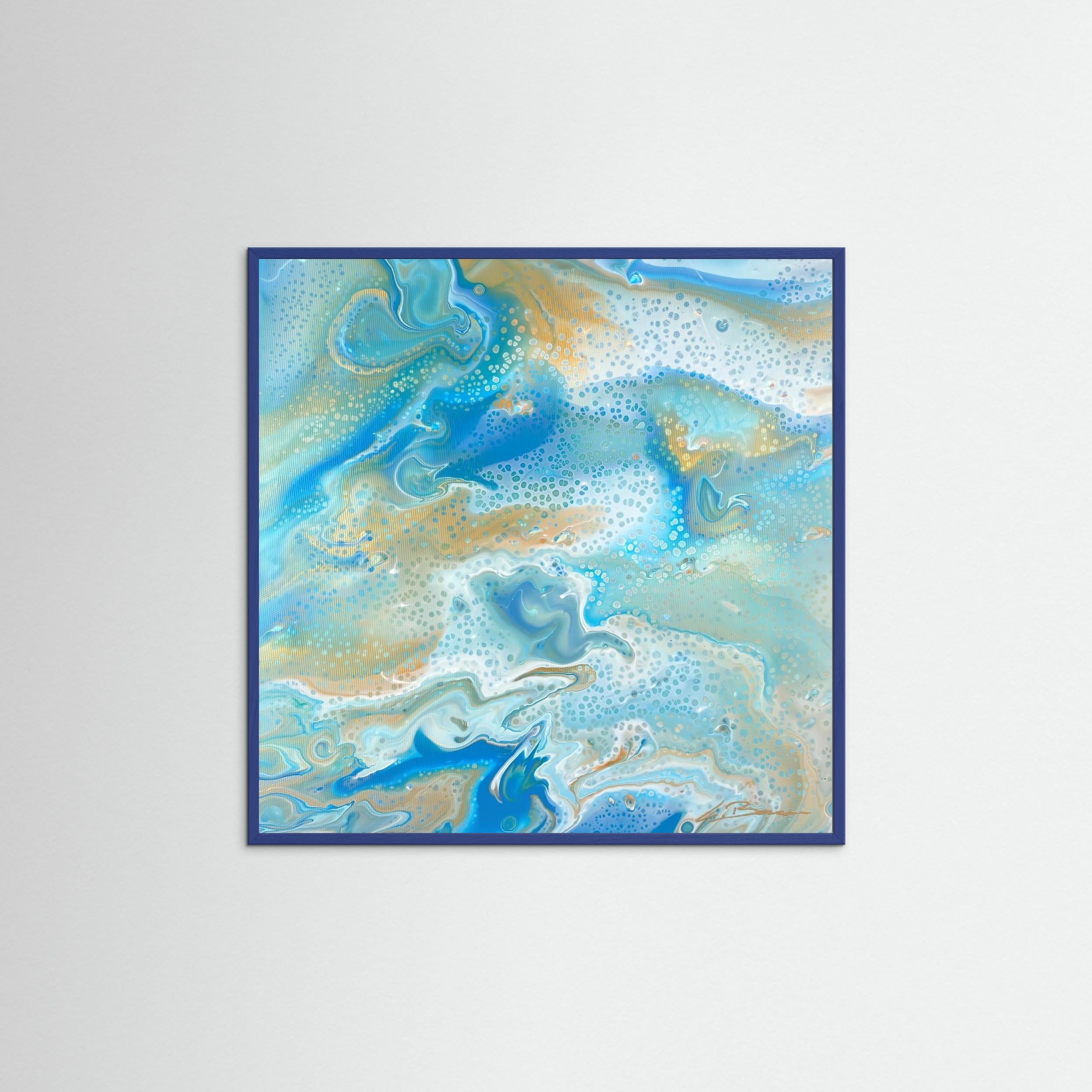 Kunstwerk "Karibik II" - Poster-Druck im Holz-Rahmen