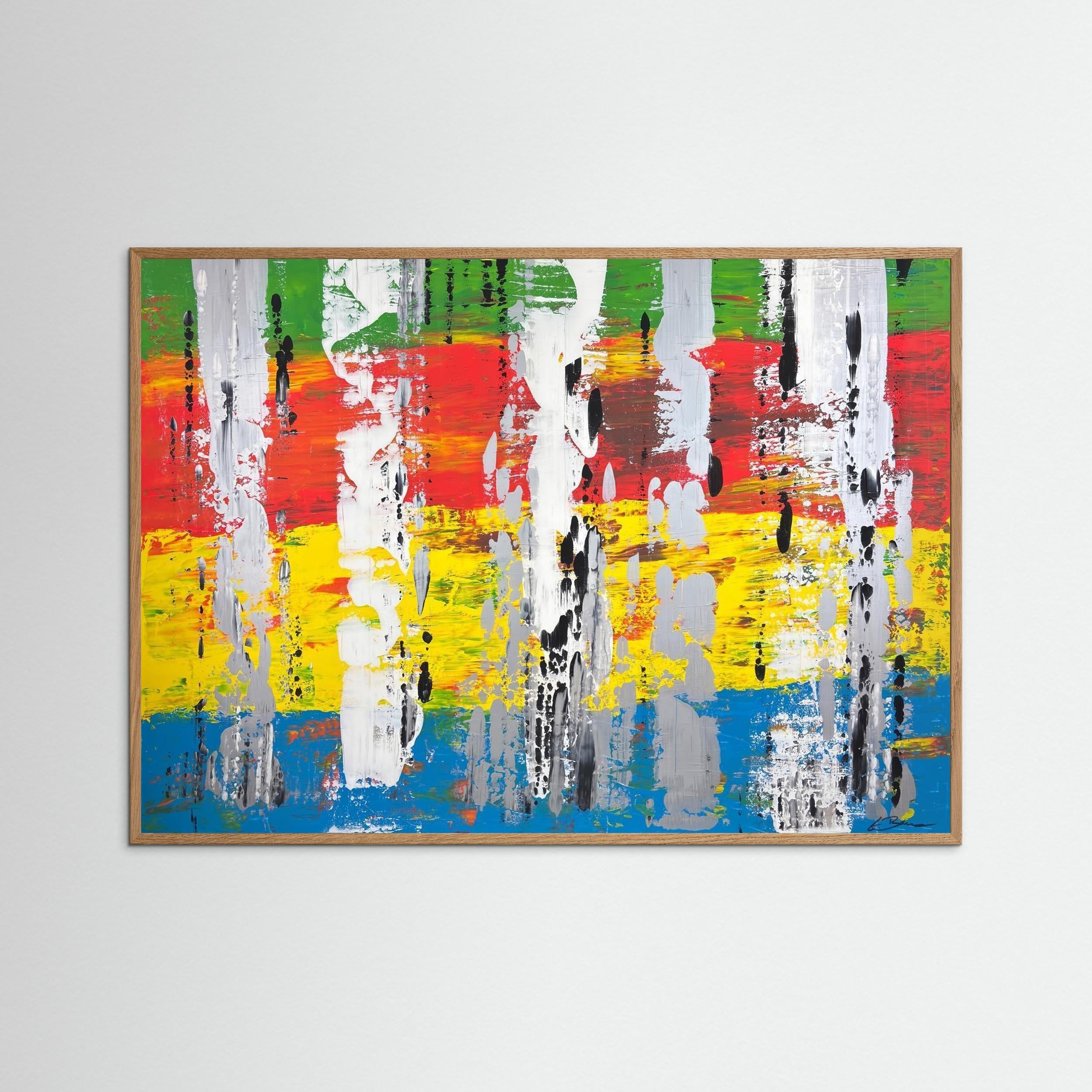 Kunstwerk "The Twining II" - Poster-Druck im Holz-Rahmen