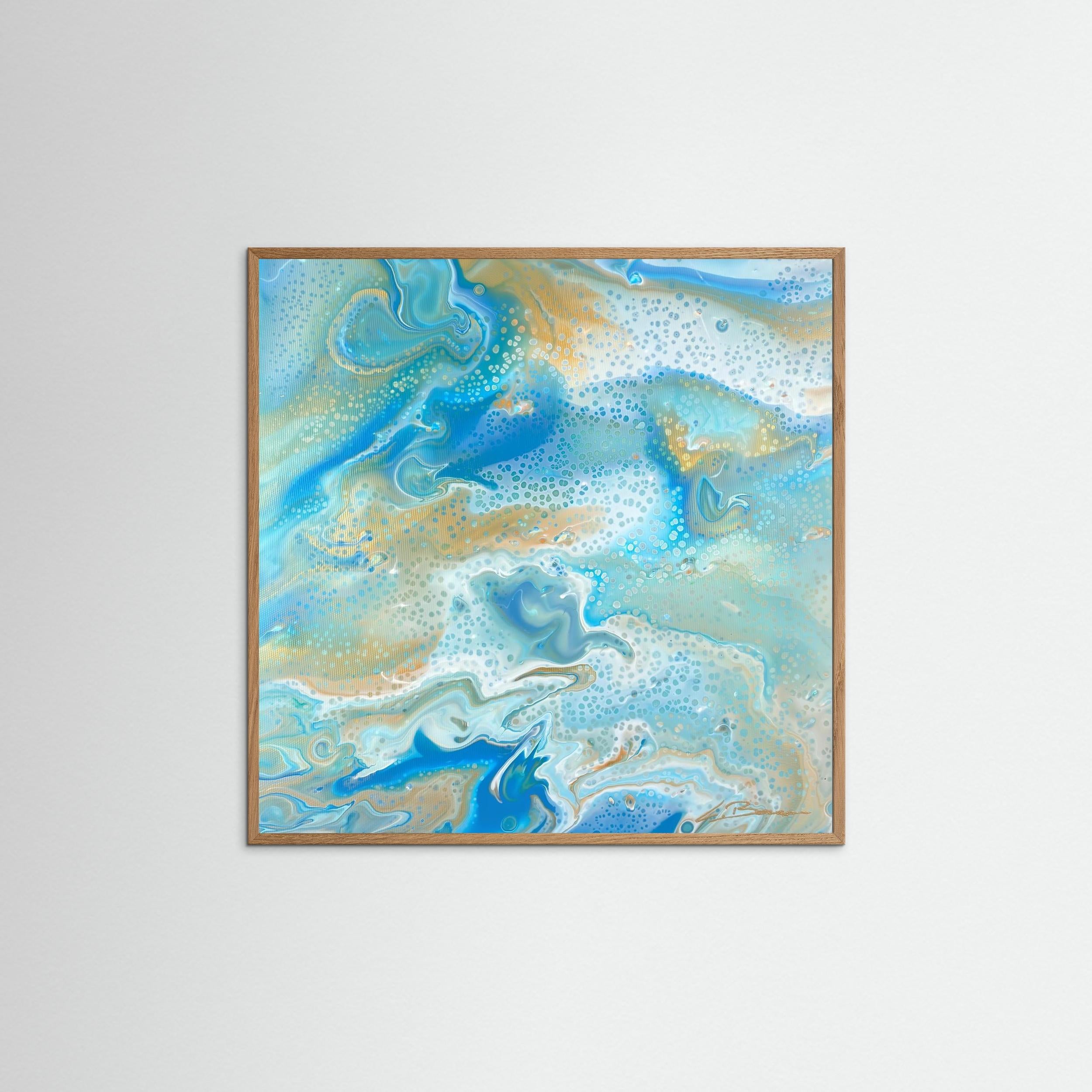 Kunstwerk "Karibik II" - Poster-Druck im Holz-Rahmen