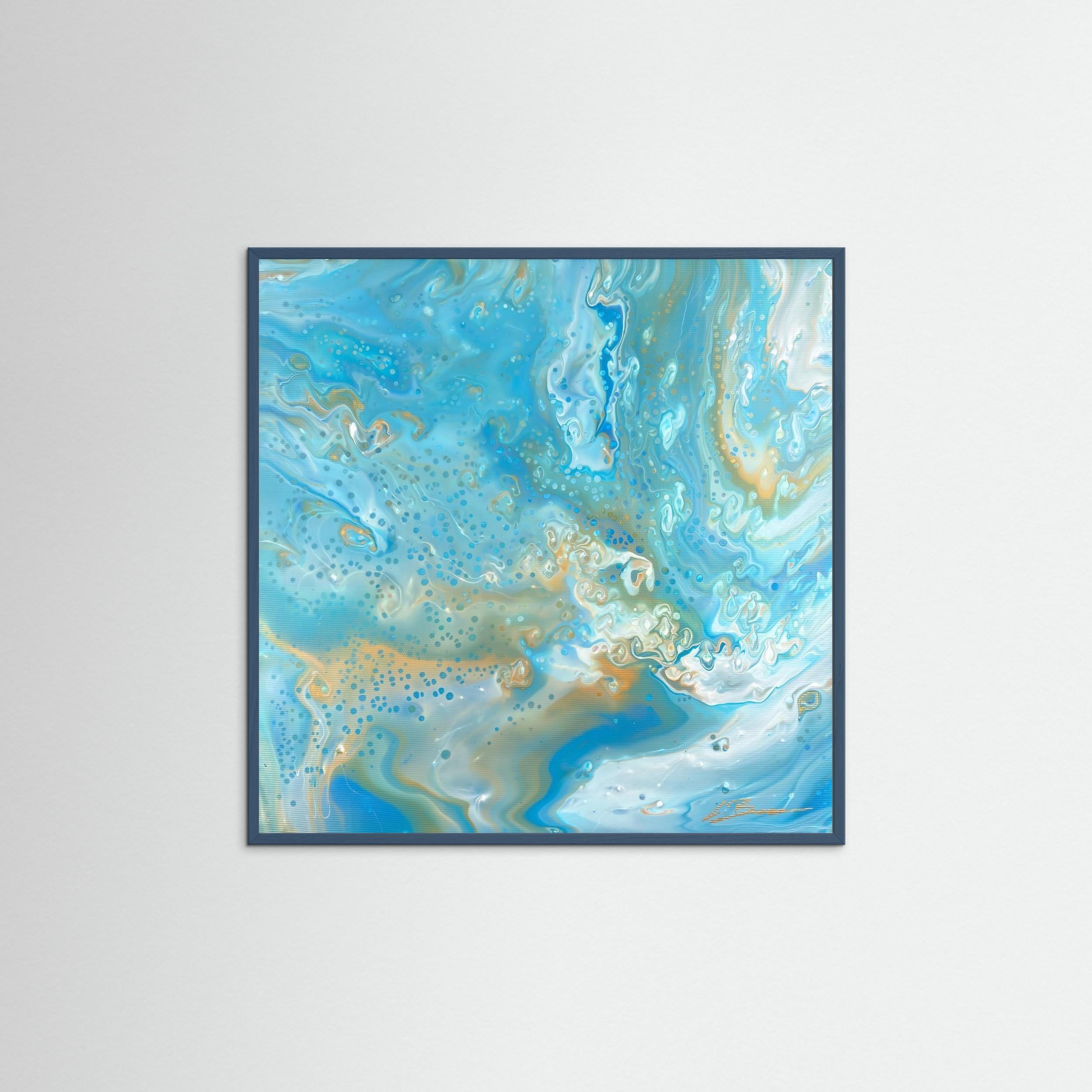 Kunstwerk "Karibik III" - Poster-Druck im Holz-Rahmen