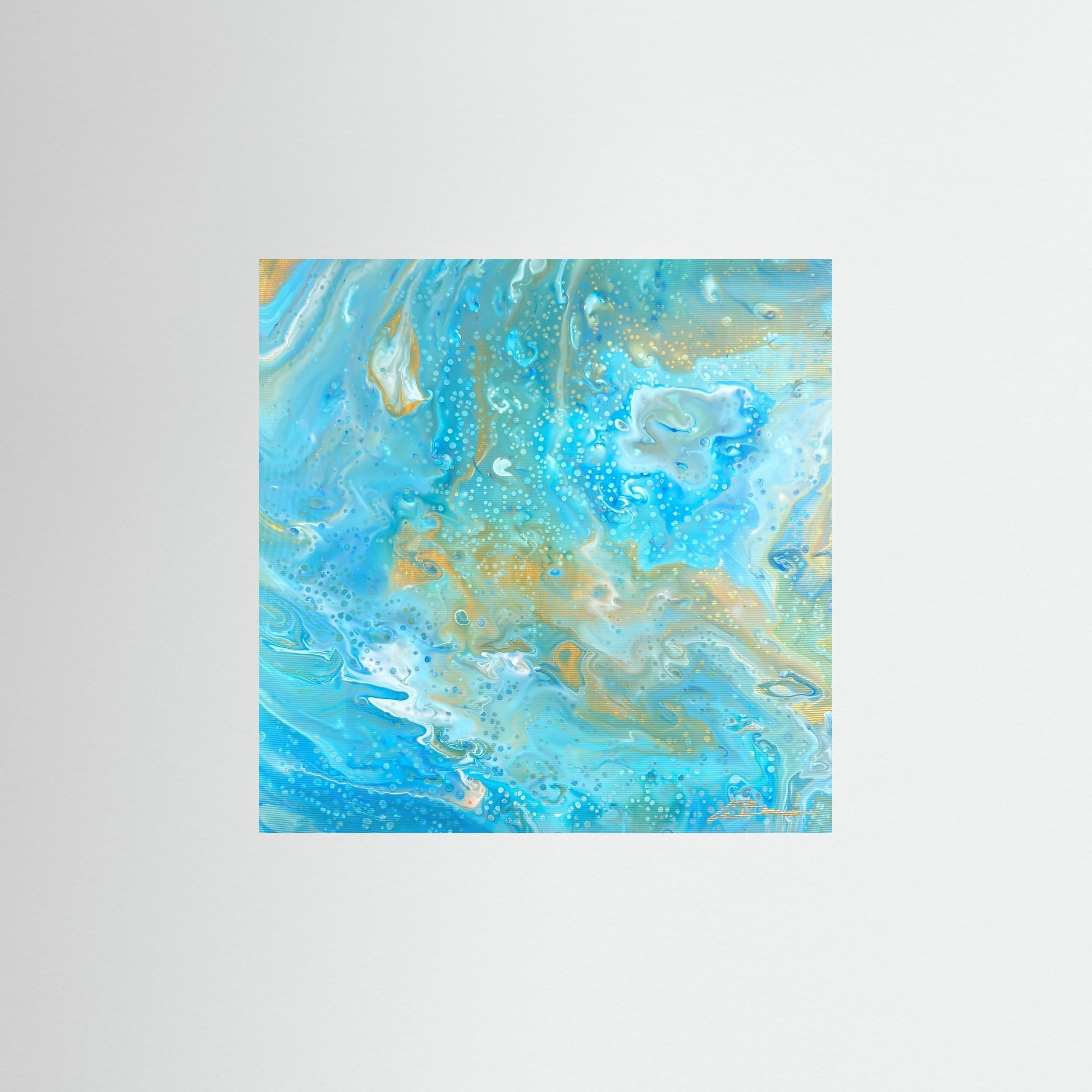 Kunstwerk "Karibik IV" - Poster-Druck im Holz-Rahmen