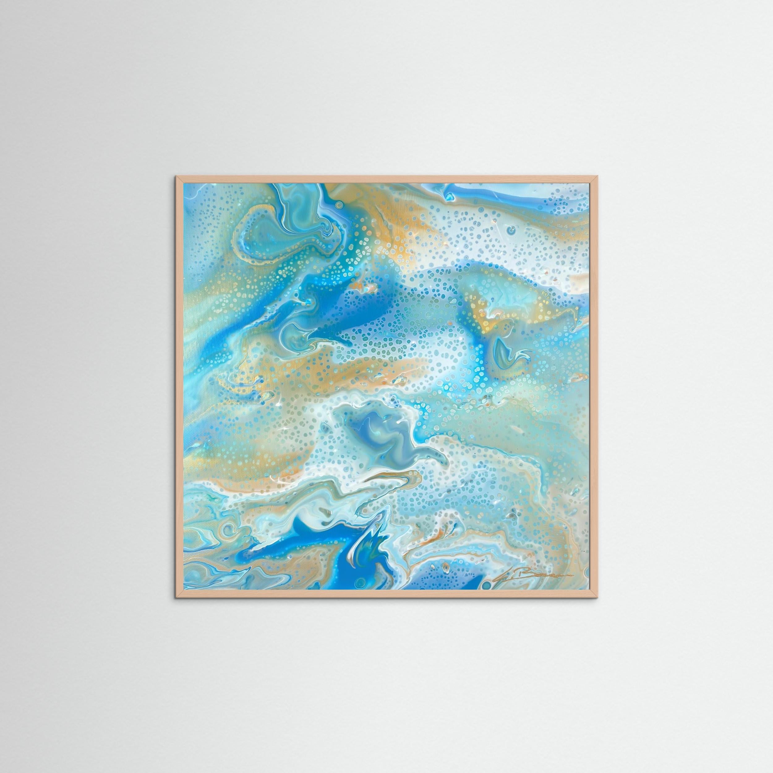 Kunstwerk "Karibik II" - Poster-Druck im Holz-Rahmen