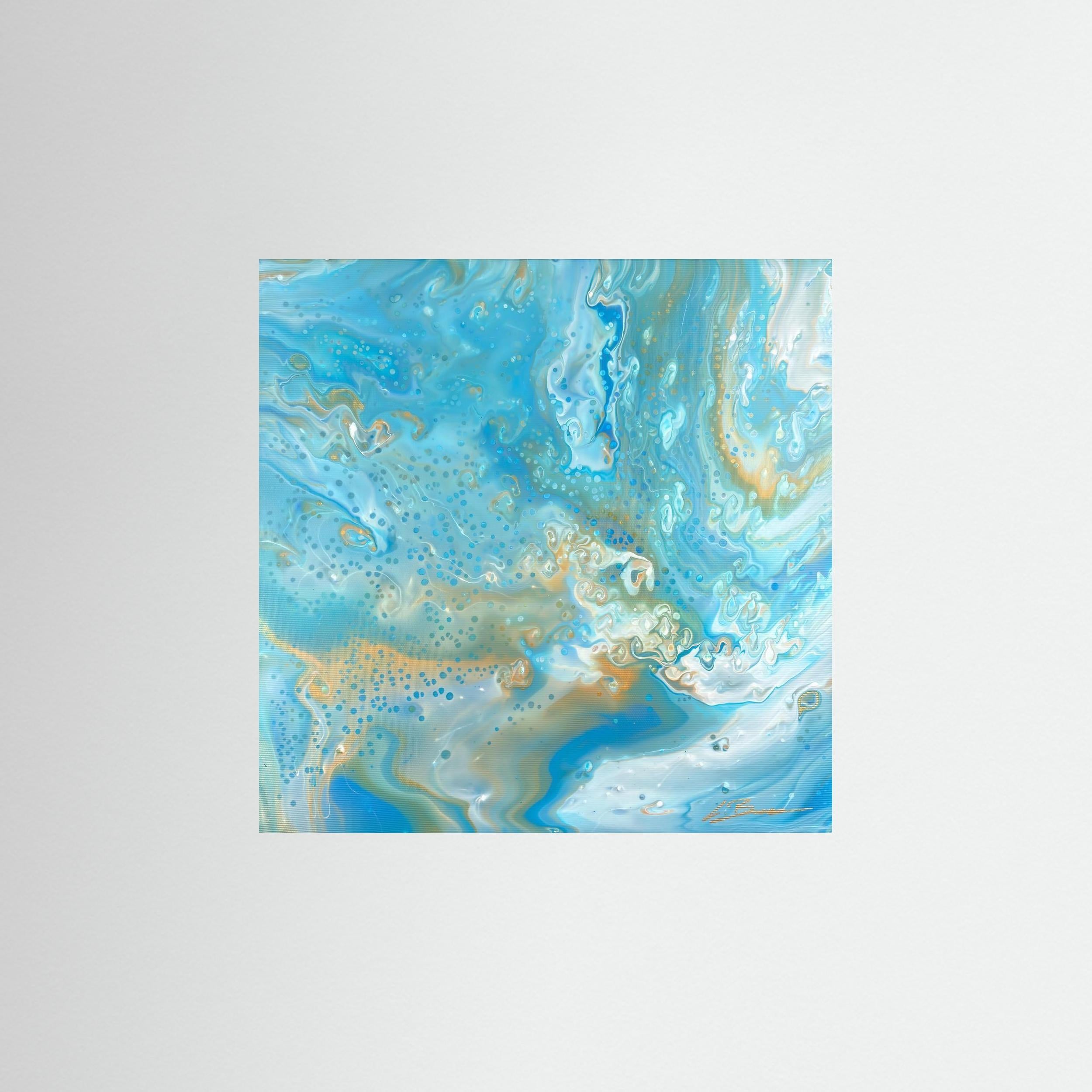 Kunstwerk "Karibik III" - Poster-Druck im Holz-Rahmen