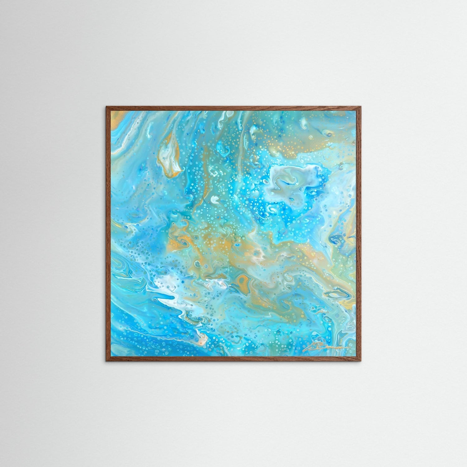 Kunstwerk &quot;Karibik IV&quot; - Poster-Druck im Holz-Rahmen