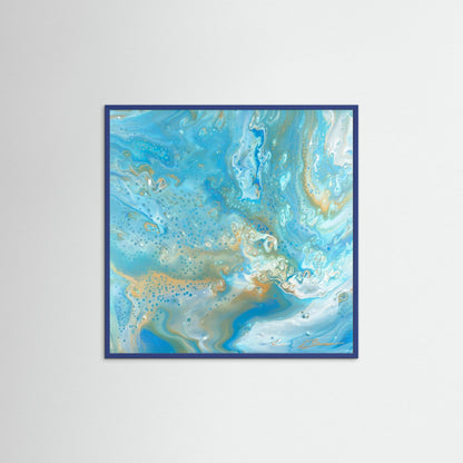 Kunstwerk &quot;Karibik III&quot; - Poster-Druck im Holz-Rahmen