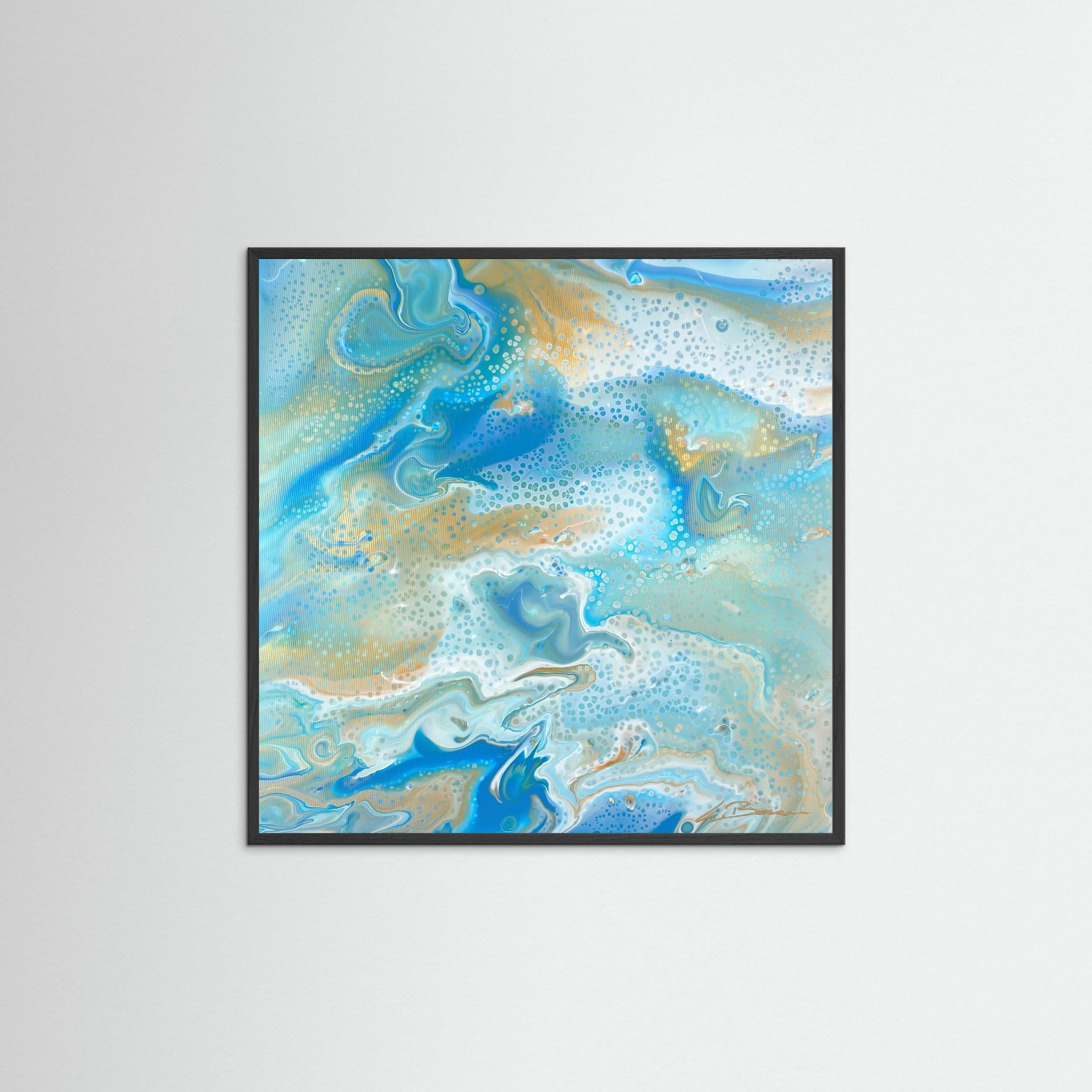 Kunstwerk &quot;Karibik II&quot; - Poster-Druck im Holz-Rahmen