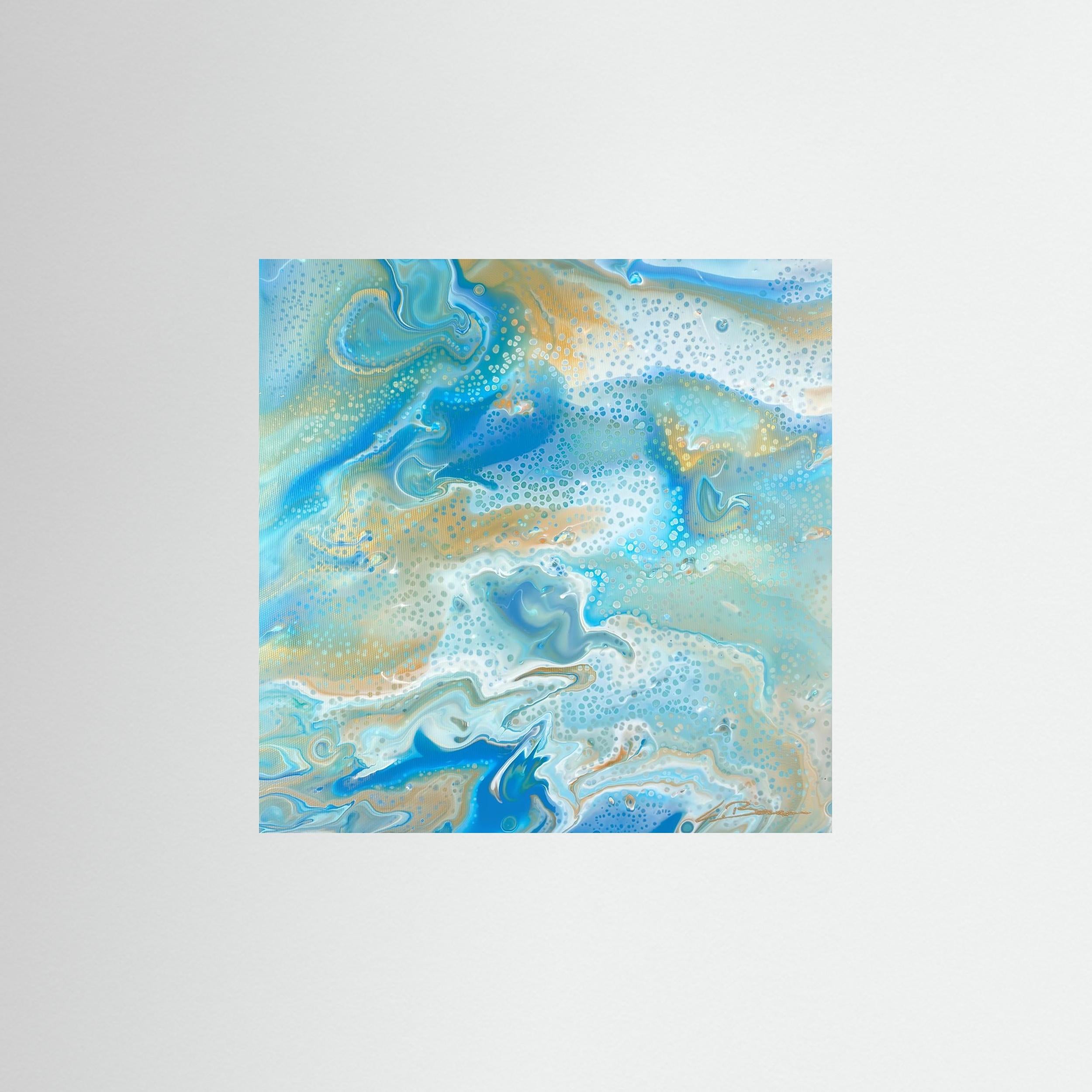 Kunstwerk &quot;Karibik II&quot; - Poster-Druck im Holz-Rahmen