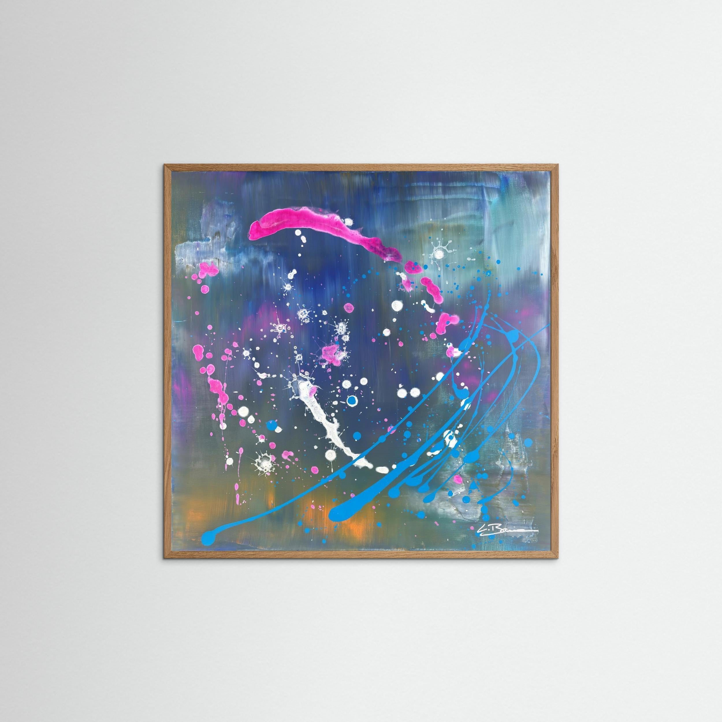 Kunstwerk &quot;Innerer Kosmos&quot; - Poster-Druck im Holz-Rahmen