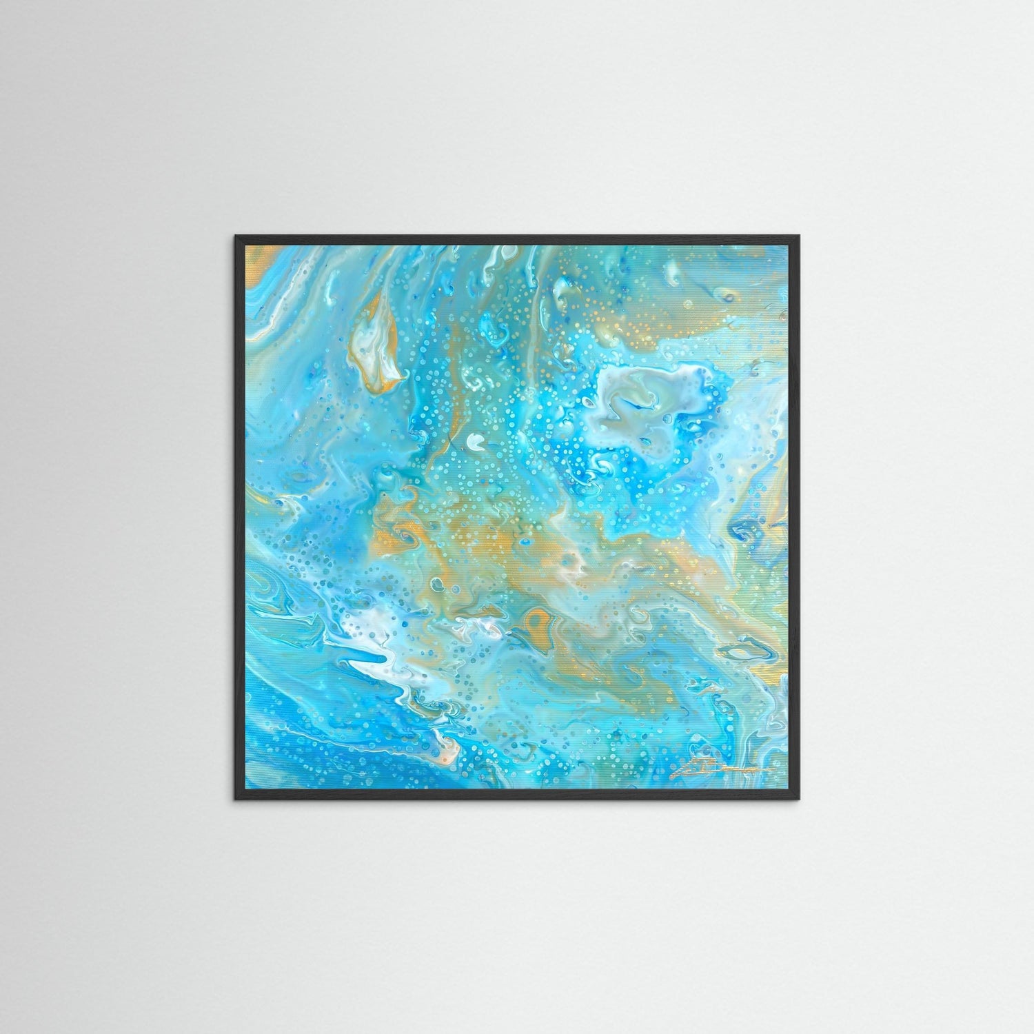 Kunstwerk &quot;Karibik IV&quot; - Poster-Druck im Holz-Rahmen