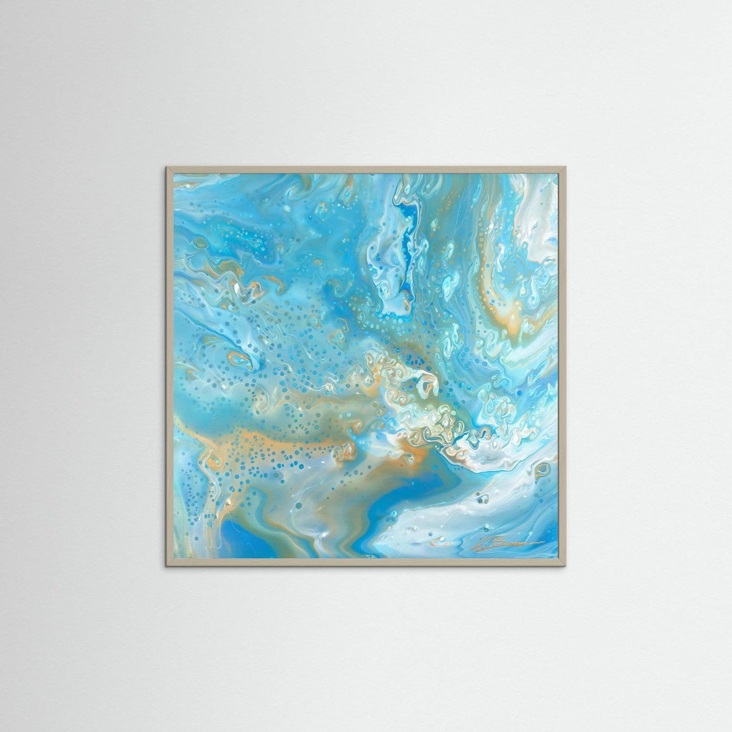 Kunstwerk &quot;Karibik III&quot; - Poster-Druck im Holz-Rahmen