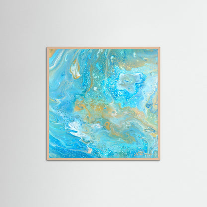 Kunstwerk &quot;Karibik IV&quot; - Poster-Druck im Holz-Rahmen