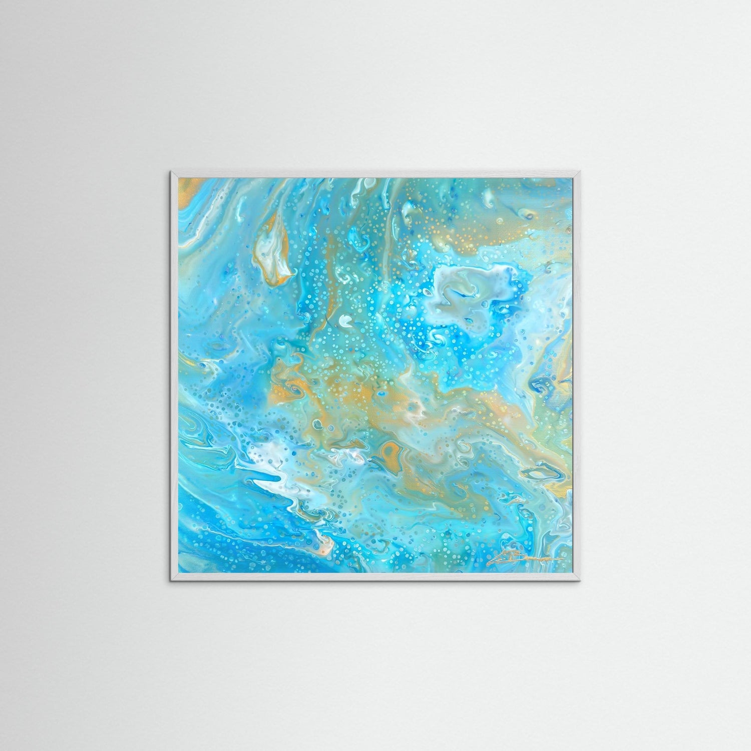 Kunstwerk &quot;Karibik IV&quot; - Poster-Druck im Holz-Rahmen