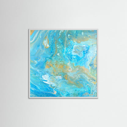 Kunstwerk &quot;Karibik IV&quot; - Poster-Druck im Holz-Rahmen