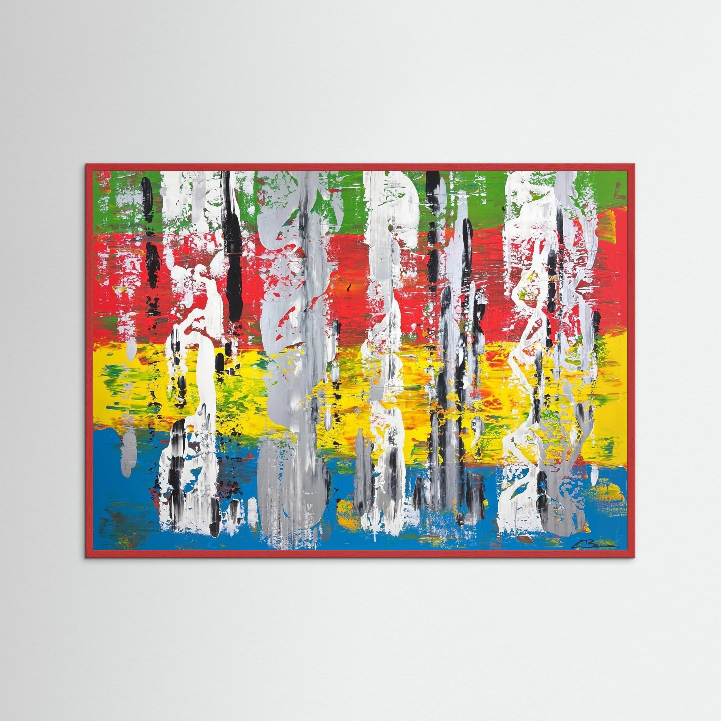 Kunstwerk &quot;The Twining I&quot; - Poster-Druck im Holz-Rahmen