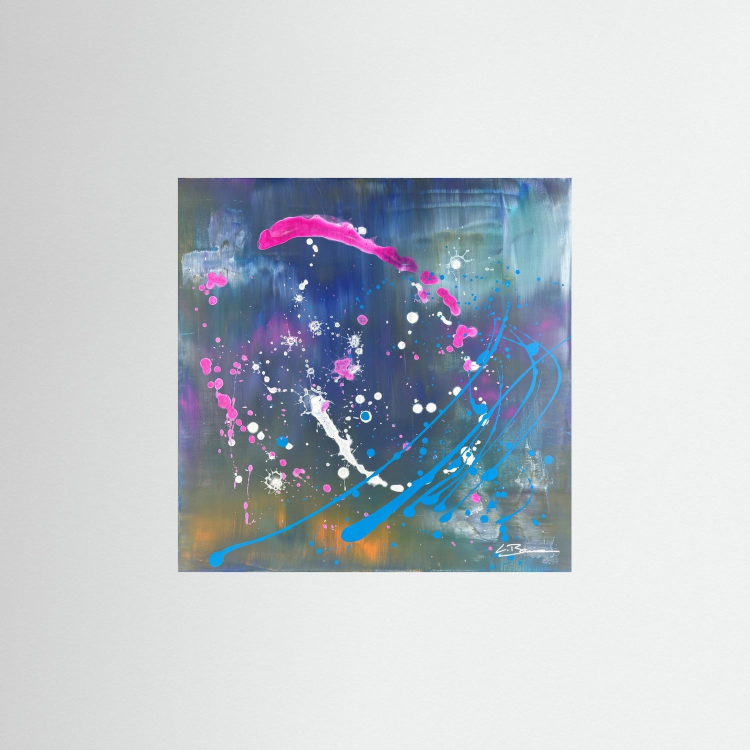 Kunstwerk &quot;Innerer Kosmos&quot; - Poster-Druck im Holz-Rahmen