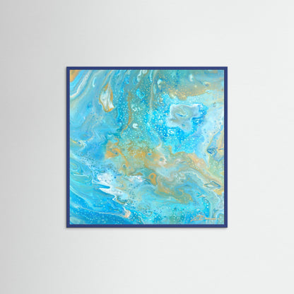 Kunstwerk &quot;Karibik IV&quot; - Poster-Druck im Holz-Rahmen