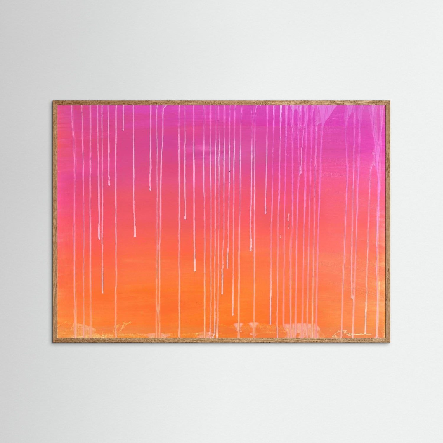 Kunstwerk &quot;Sunset&quot; - Poster-Druck im Holz-Rahmen