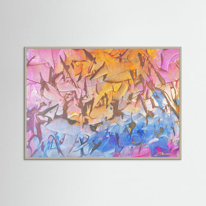 Kunstwerk &quot;Mouse House&quot; - Poster-Druck im Holz-Rahmen