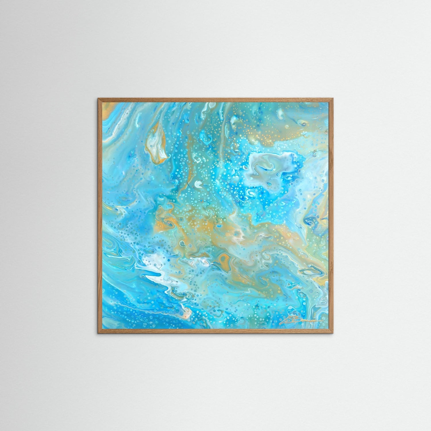 Kunstwerk &quot;Karibik IV&quot; - Poster-Druck im Holz-Rahmen