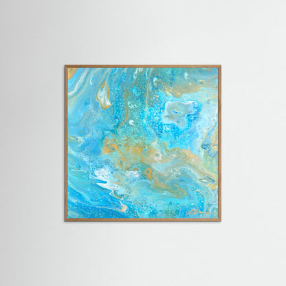 Kunstwerk &quot;Karibik IV&quot; - Poster-Druck im Holz-Rahmen