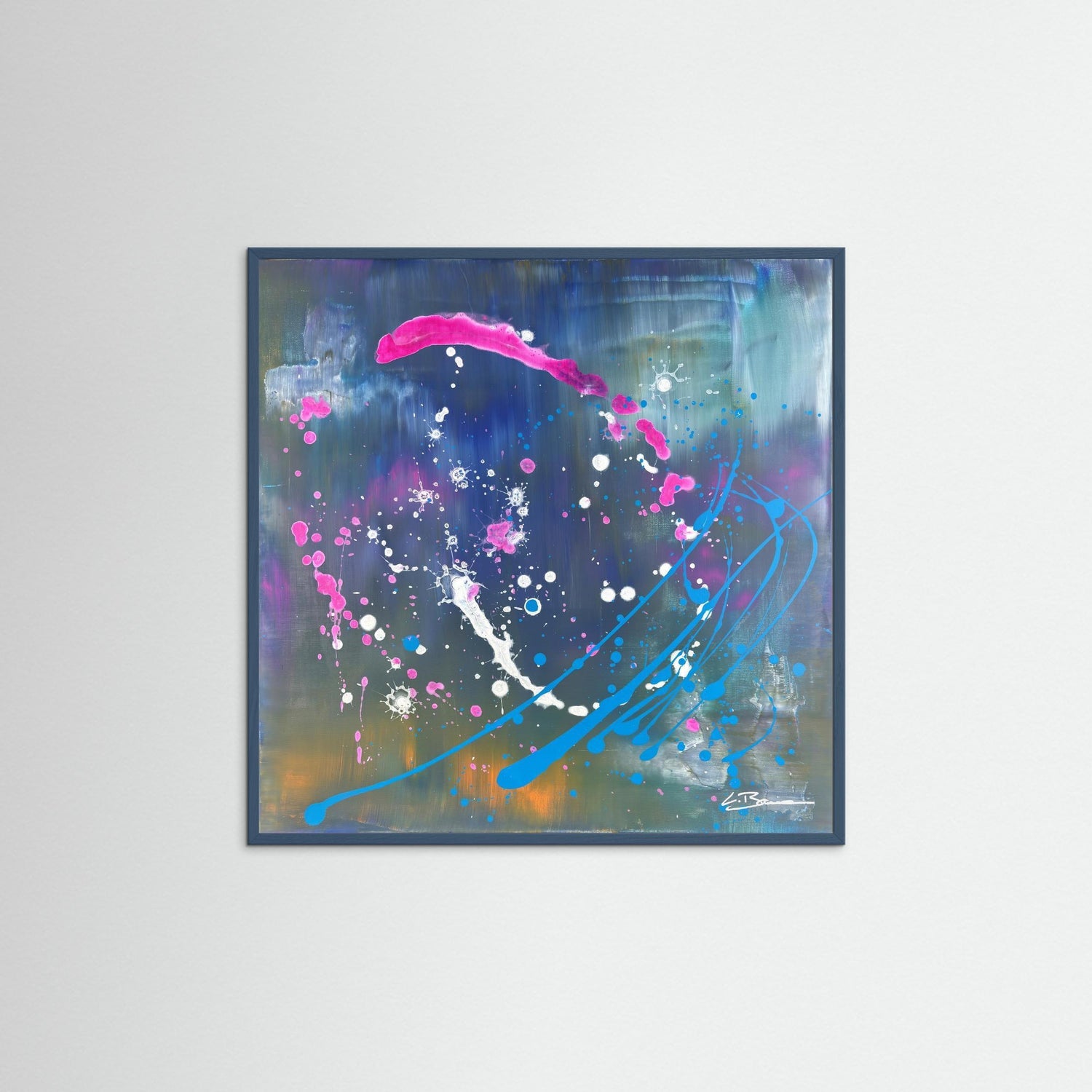 Kunstwerk &quot;Innerer Kosmos&quot; - Poster-Druck im Holz-Rahmen