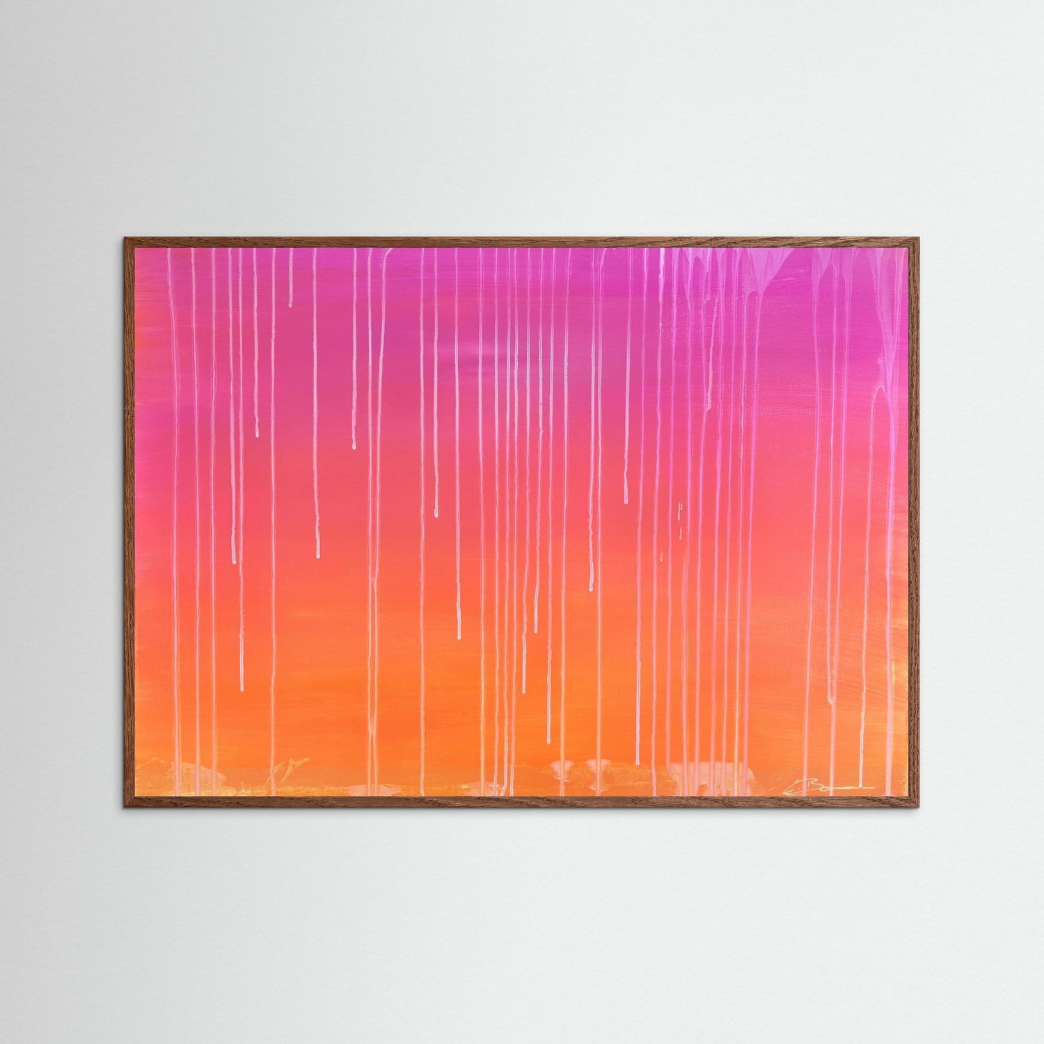 Kunstwerk &quot;Sunset&quot; - Poster-Druck im Holz-Rahmen