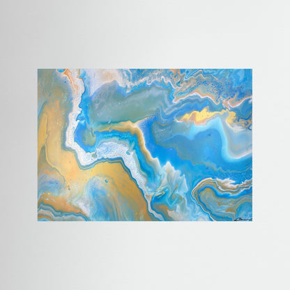 Kunstwerk &quot;Karibik I&quot; - Poster-Druck im Holz-Rahmen